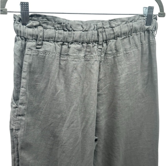Cloth & Stone Slate Green 100% Linen Crop Drawstring Summer Pants Size XS - Picture 6 of 11